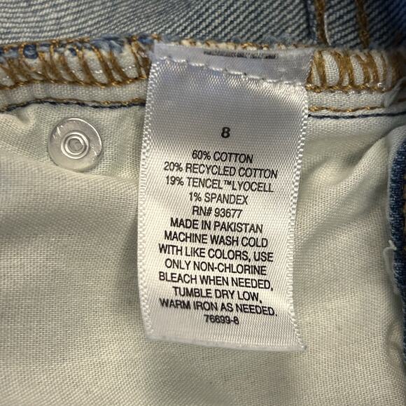 a.n.a A New Approach Low Rise Super Wide Leg Stretch Blue Denim Jeans Size 8 - Picture 8 of 8